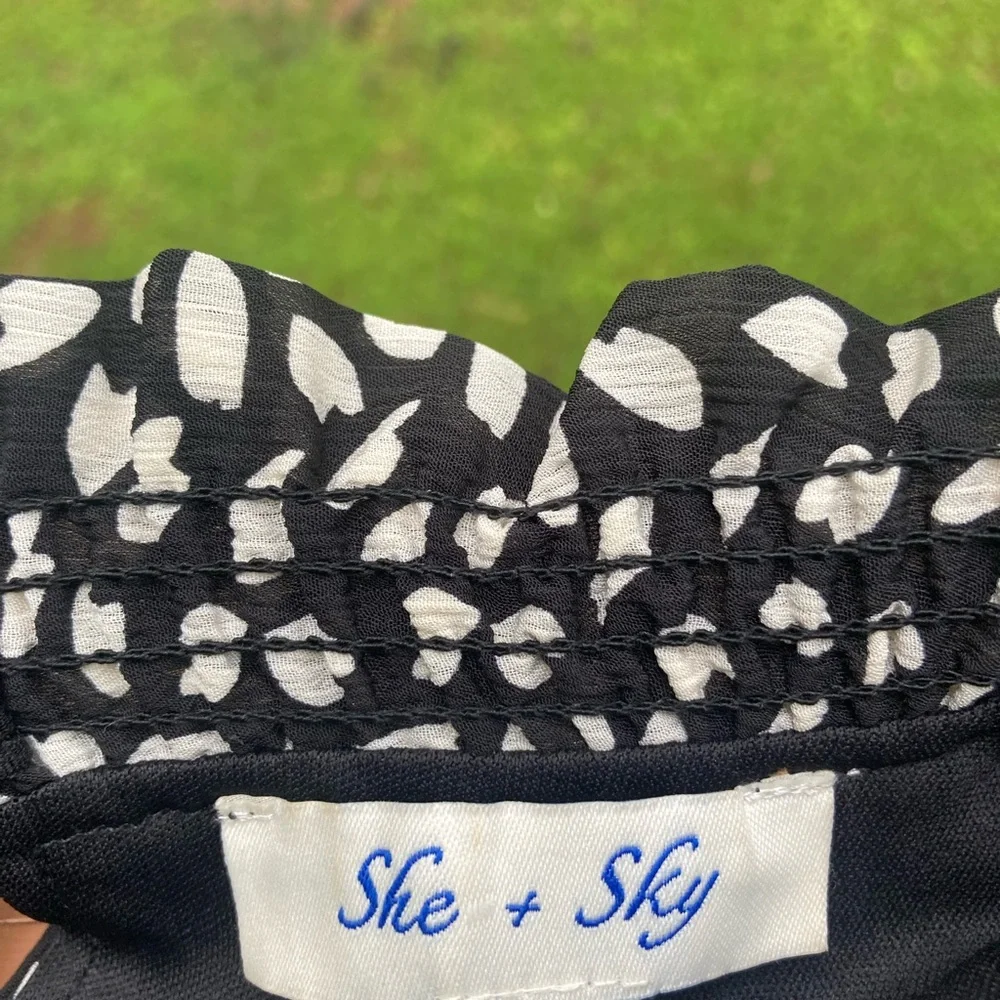 She + Sky black high neck dress